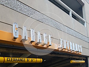 Garage Entrance sign