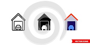 Garage icon of 3 types. Isolated vector sign symbol.