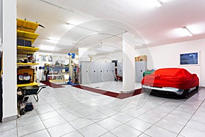 Garage with luxury sports cars