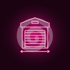 Garage neon icon. Elements of Real Estate set. Simple icon for websites, web design, mobile app, info graphics