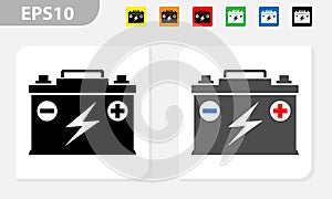 Garage repairs car battery icon photo