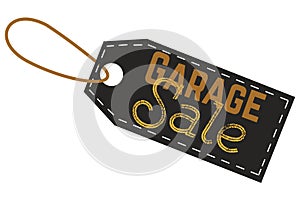 Garage sale sign advertising deals. Logotypes template with total sale vector illustration. Special offer and sell-out