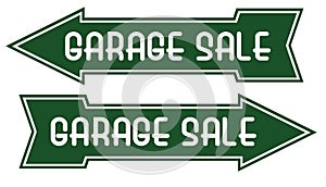Garage Sale Sign Arrow Pointing Way
