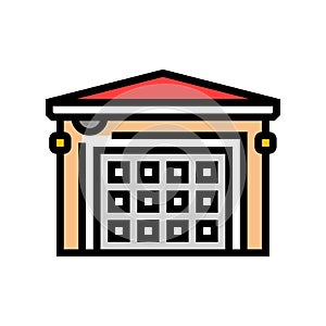 garage security camera color icon vector illustration