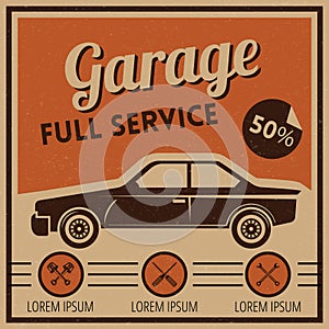 garage service. Vector illustration decorative design