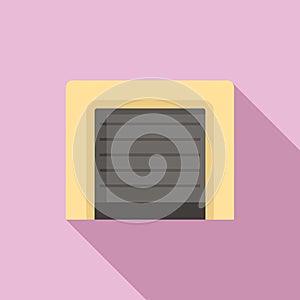 Garage side icon flat vector. Door security