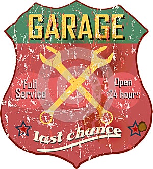 Garage sign