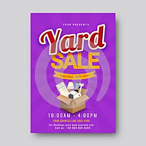 Garage or yard sale event announcement printable poster or banner template.