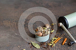 Garam masala still life background photo