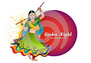 Garba night woman playing garba and dandiya celebration background