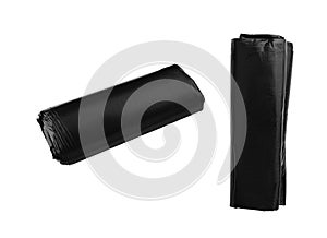 Garbage Bag Rolls Isolated. Trash Packages