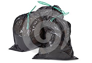 Garbage bags on white