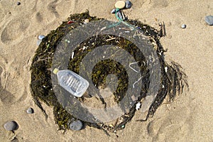 Garbage on a beach, Pacific Ocean