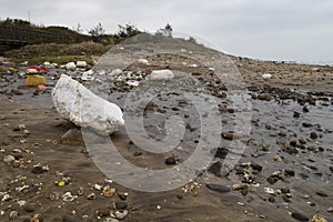 Garbage on a beach, Pacific Ocean