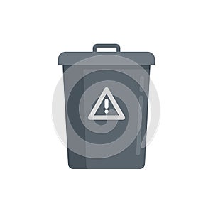 Garbage bin icon flat isolated vector