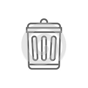 Garbage bin line icon. Isolated on white background