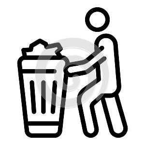 Garbage bin machine icon outline vector. Cleanup asphalt