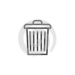 Garbage bin outline icon