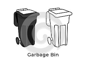 Garbage bin or trash cans icon vector illustration