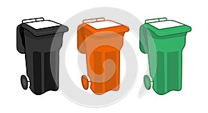 Garbage bin or trash cans vector illustration