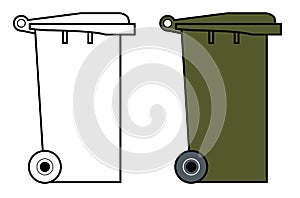 Garbage bin with wheels