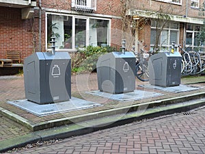 Garbage bins in Amsterdam, the Netherlands
