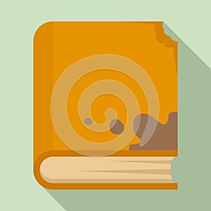 Garbage book icon, flat style