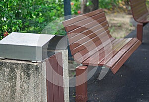 Garbage can, dustbin, rubbish-bin, Trashcan in park
