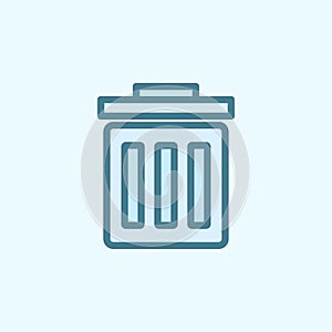 garbage can field outline icon. Element of 2 color simple icon. Thin line icon for website design and development, app development