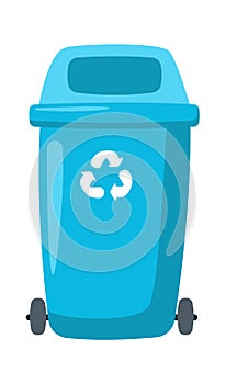 Garbage can flat icon Recycling and trash utilization