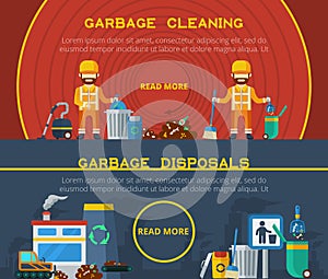 Garbage Cleaning Horizontal Banners