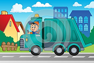 Garbage collection truck theme image 2