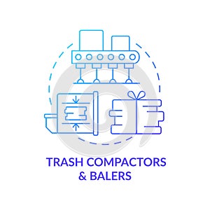 Garbage compactors, balers concept icon