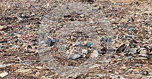 Garbage in construction site after destroy building