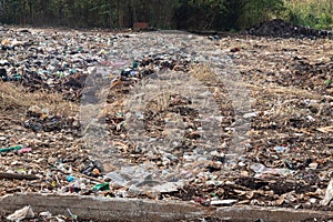 Garbage in construction site after destroy building