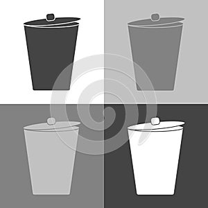The garbage container. Vector icon Trash can. Waste.Vector set i