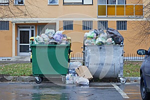 Garbage Containers Full, Overflowing