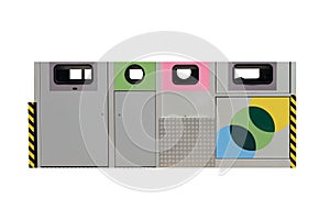 Garbage containers isolated on white background