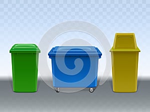 Garbage containers, street and in-house litter bin