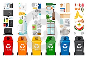 Garbage containers and types of trash