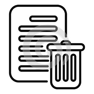 Garbage data bin icon outline vector. Input server