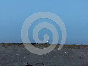 Garbage on a deserted beach