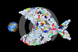 Garbage destroying world oceans and earth - concept