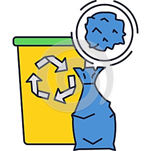 Garbage disposal icon waste recycle vector logo