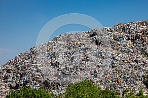 Garbage dump outside the city in the open air