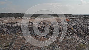 Garbage dump, top view of trash. Landfill.