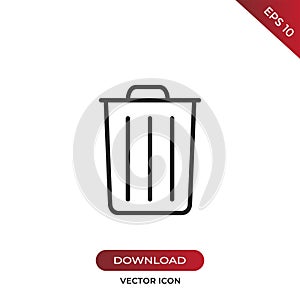 Garbage icon vector. Simple garbage sign in modern design style for web site and mobile app. EPS10