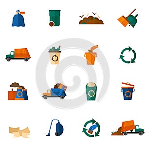 Garbage Icons Flat photo