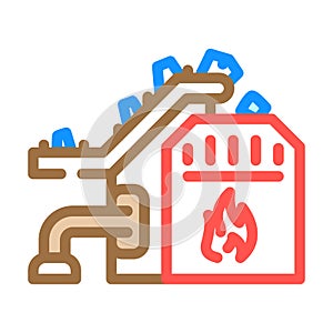 garbage incineration color icon vector illustration