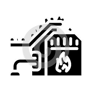 garbage incineration glyph icon vector illustration